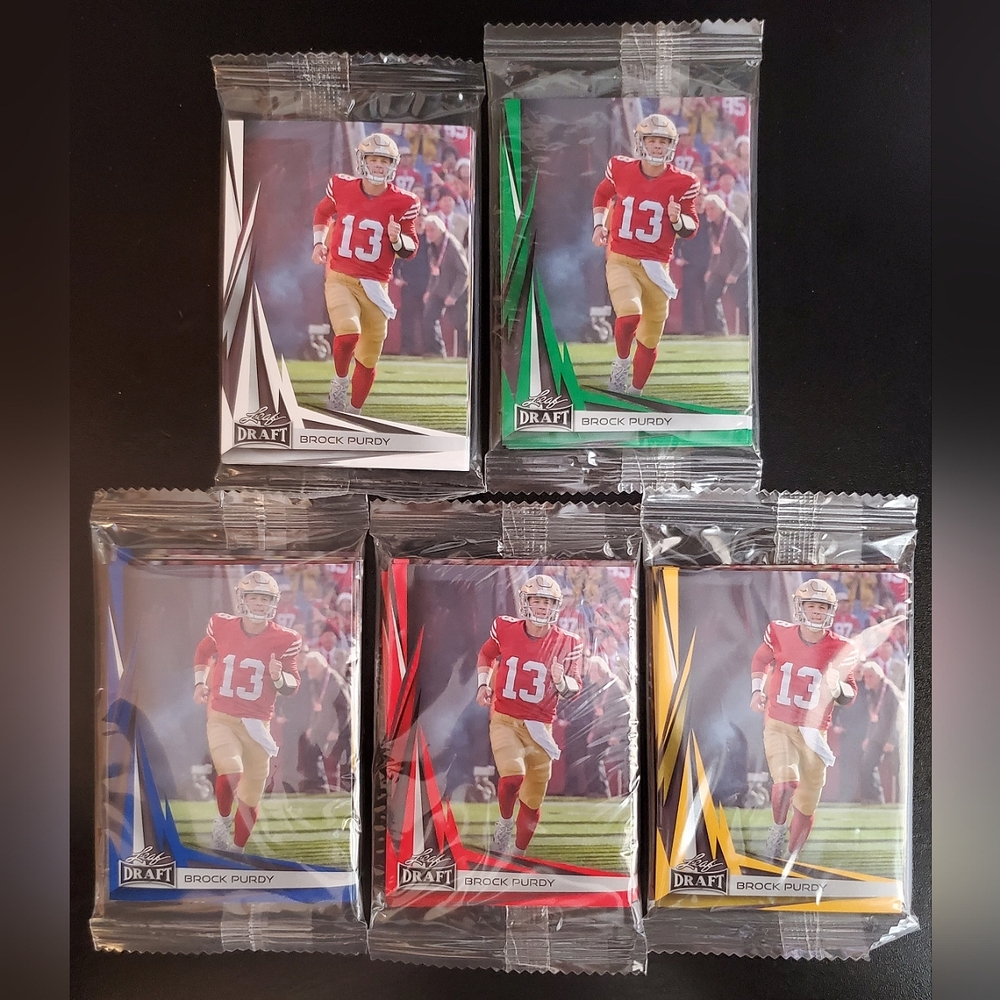 Master Set of 5 2023 Leaf Draft Football Sets Including 4 Parallel Sets (SEALED)